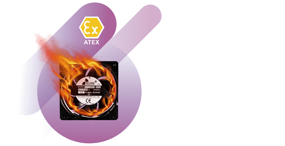 Quạt chống cháy nổ có thể đạt cấp chống nước chống bụi P68, dùng trong thiết bị có khí dễ cháy và chất dễ bắt lửa như tủ lạnh, tủ đông.
